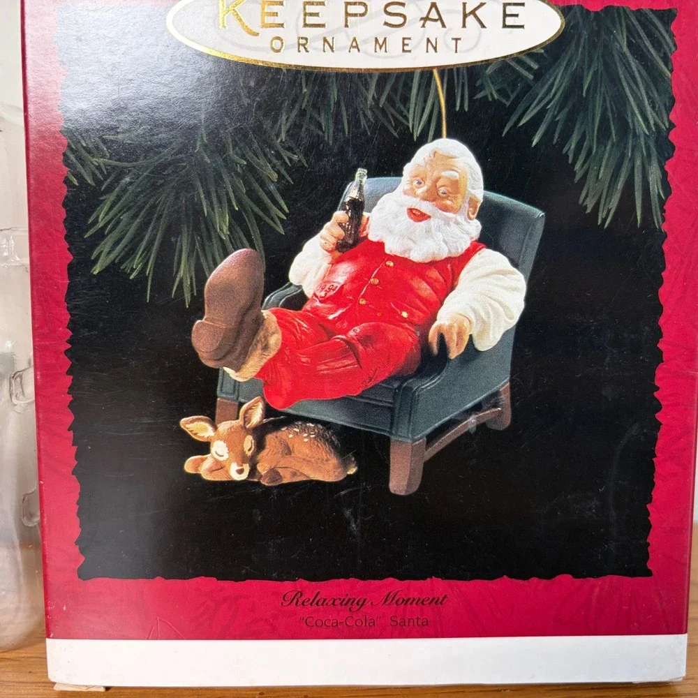 Hallmark Keepsake Ornament 1994 Coca-Cola Santa Relaxing Moment with Box